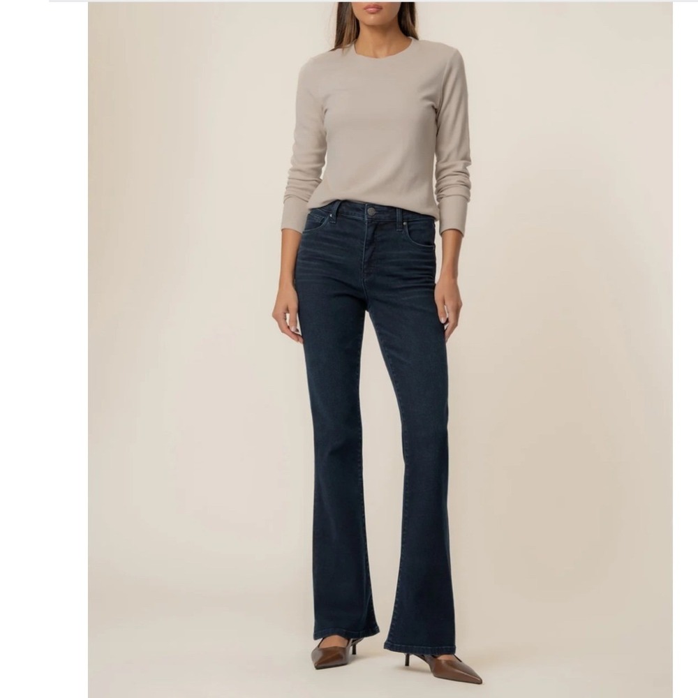 Kut From The Kloth Ana High Rise Fab Ab Flare Jeans Ambitious Dark Indigo Size 2 - Picture 10 of 14